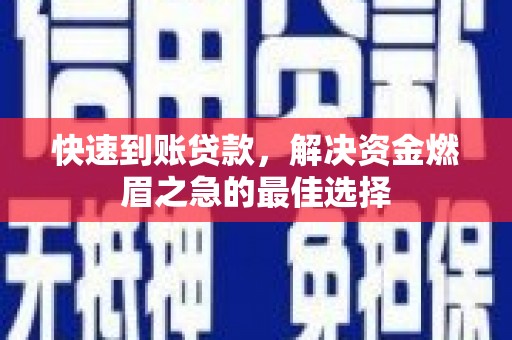丰南快速到账贷款，解决资金燃眉之急的最佳选择
