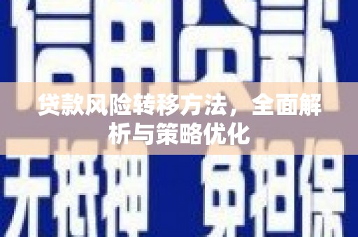 丰南贷款风险转移方法，全面解析与策略优化