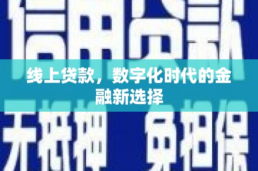 丰南线上贷款，数字化时代的金融新选择